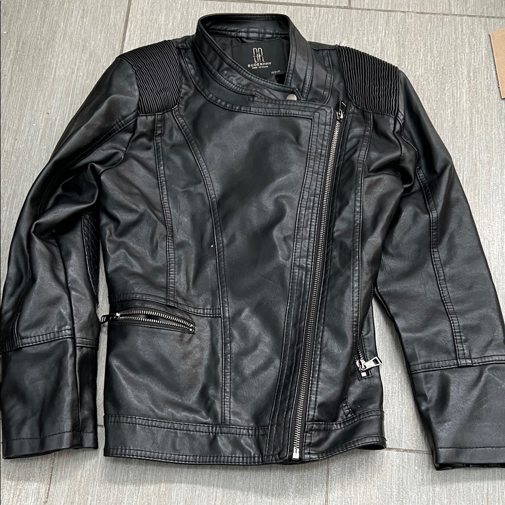 Budermmy Black Faux Leather Jacket